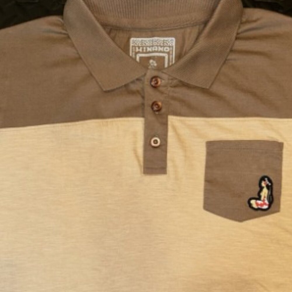 Hinano Tahiti Beer Vahine Logo Men's Brown Polynesian Polo Shirt Size 2XL Cotton - Picture 4 of 7